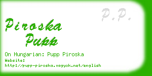 piroska pupp business card